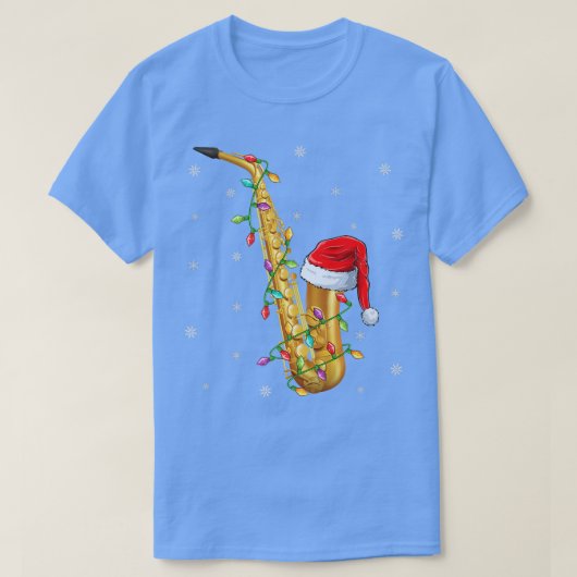 Saxophone Music Xmas - Sinterklaas met kerstverlic T-shirt (Design voorkant)
