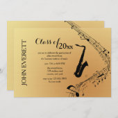 Saxophone Musical Instrument Invitation Kaart (Voorkant / Achterkant)