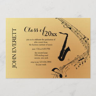 Saxophone Musical Instrument Invitation Kaart