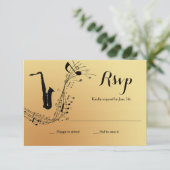 Saxophone Musical Instrument RSVP Card Kaart (Staand voorkant)