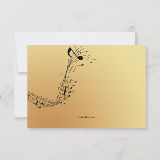 Saxophone Musical Instrument RSVP Card Kaart (Achterkant)