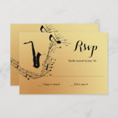 Saxophone Musical Instrument RSVP Card Kaart (Voorkant / Achterkant)