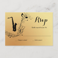 Saxophone Musical Instrument RSVP Card