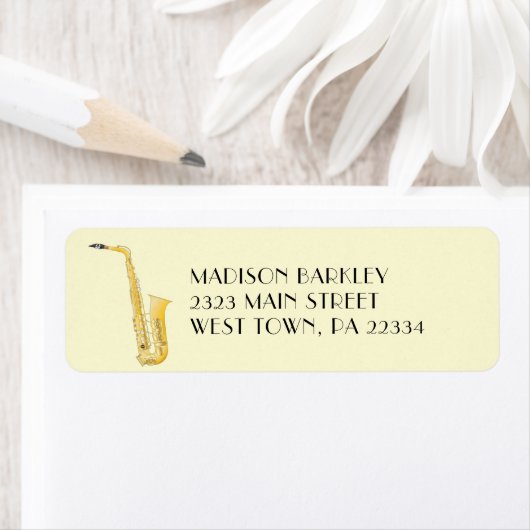 Saxophone Musician Band Teacher Label (Insitu)