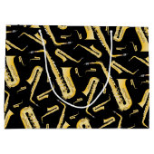 Saxophone Musician Band Teacher Large Gift Bag Groot Cadeauzakje (Achterkant)