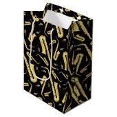 Saxophone Musician Band Teacher Medium Gift Bag Medium Cadeauzakje (Voorkant Gekanteld)