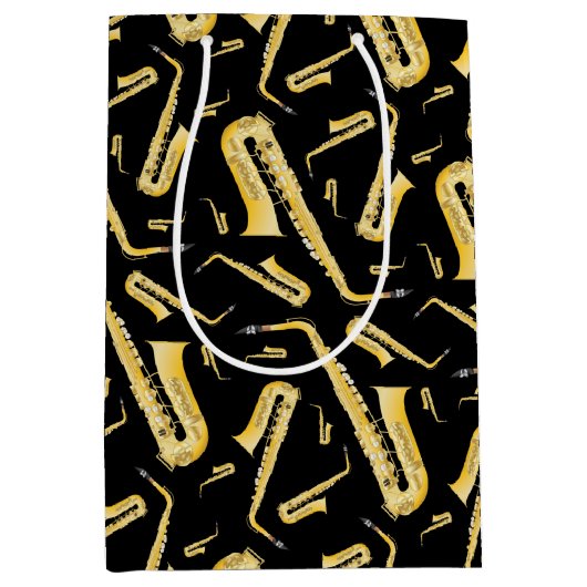 Saxophone Musician Band Teacher Medium Gift Bag Medium Cadeauzakje (Voorkant)