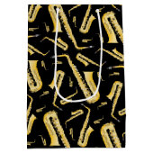 Saxophone Musician Band Teacher Medium Gift Bag Medium Cadeauzakje (Achterkant)
