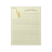 Saxophone Musician Band Teacher Notepad Notitieblok (Linkerzijde)