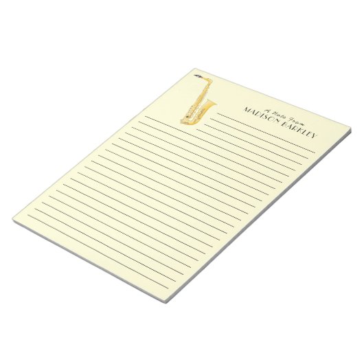 Saxophone Musician Band Teacher Notepad Notitieblok (Schuin)