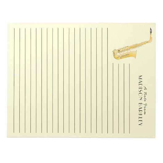 Saxophone Musician Band Teacher Notepad Notitieblok (Voorkant)