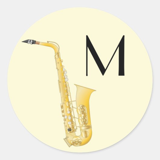 Saxophone Musician Band Teacher Ronde Sticker (Voorkant)