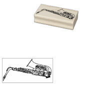 Saxophone Musician Band Teacher Rubber Stamp Rubberstempel (Gestempeld)