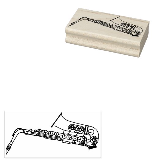 Saxophone Musician Band Teacher Rubber Stamp Rubberstempel (Gestempeld)