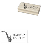 Saxophone Musician Band Teacher Rubber Stamp Rubberstempel (Gestempeld)