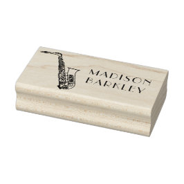 Saxophone Musician Band Teacher Rubber Stamp Rubberstempel