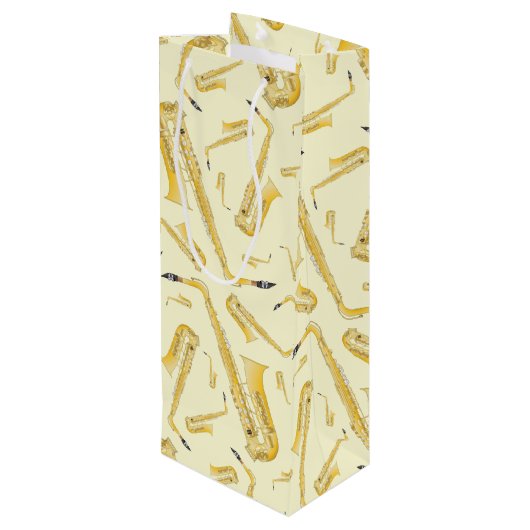 Saxophone Musician Band Teacher Wijn Cadeautas (Achterkant Gekanteld)