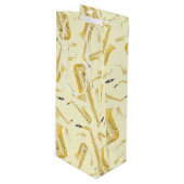 Saxophone Musician Band Teacher Wijn Cadeautas (Voorkant Gekanteld)