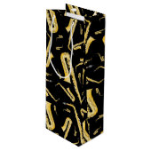 Saxophone Musician Band Teacher Wine Gift Bag Wijn Cadeautas (Voorkant Gekanteld)
