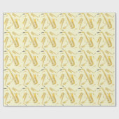 Saxophone Musician Band Teacher Wrapping Paper Cadeaupapier (Vlak)