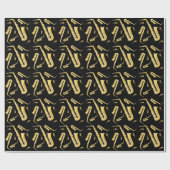 Saxophone Musician Band Teacher Wrapping Paper Cadeaupapier (Vlak)