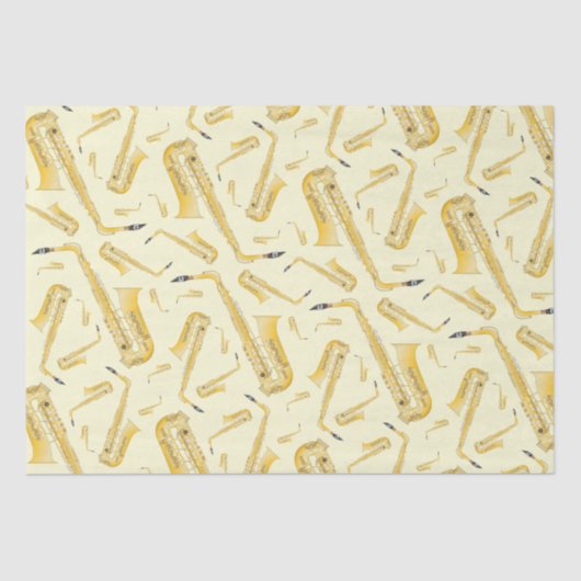 Saxophone Musician Band Teacher Wrapping Paper Tissuepapier (Voorkant)