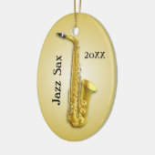 Saxophone Musician Custom Photo Ornament (Links)