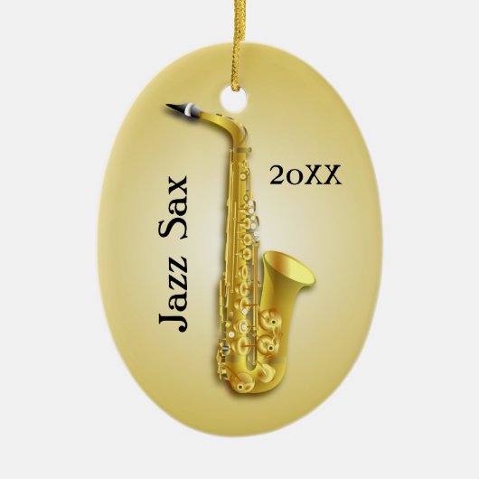 Saxophone Musician Custom Photo Ornament (Voorkant)