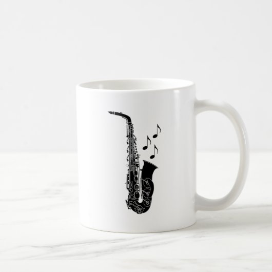 Saxophone Muzieknoten Gift Koffiemok (Rechts)