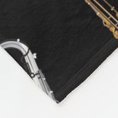 Saxophone naadloos patroon bg Saxofonist Musicus Fleece Deken (Hoek)