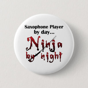 Saxophone Ninja Ronde Button 5,7 Cm