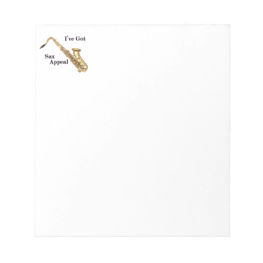 Saxophone Note Pad Notitieblok (Voorkant)