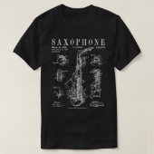 Saxophone Old  Patent Drawing Print T-shirt (Design voorkant)