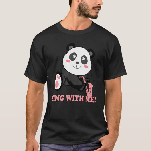 Saxophone Panda Beer Singing & Palling Instrument T-shirt (Voorkant)