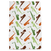 Saxophone Pattern Medium Cadeauzakje (Voorkant)