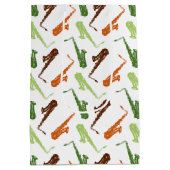 Saxophone Pattern Medium Cadeauzakje (Achterkant)