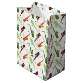 Saxophone Pattern Medium Cadeauzakje (Achterkant Gekanteld)