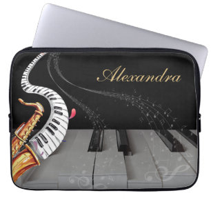 Saxophone Personalized Laptop Sleeve