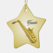 Saxophone Personalized Star kerstversiering Keramisch Ornament (Links)