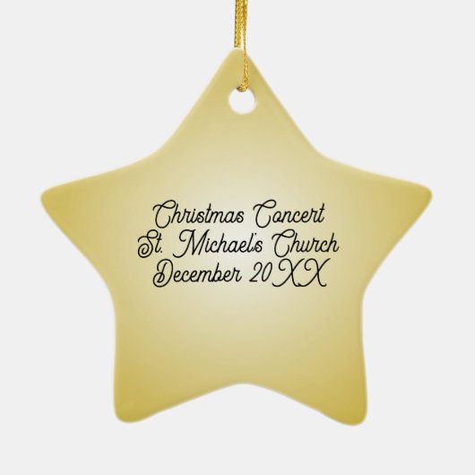 Saxophone Personalized Star kerstversiering Keramisch Ornament (Achterkant)