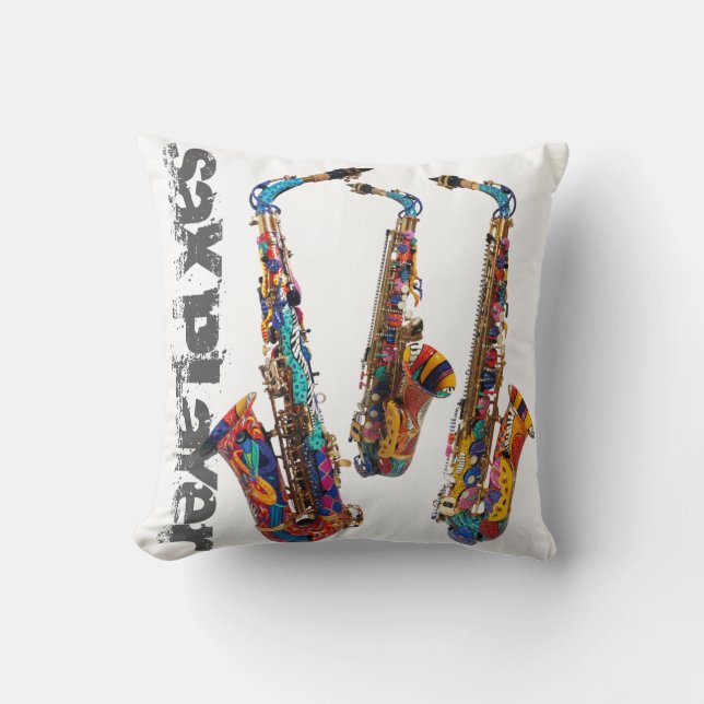 Saxophone Photo Print Square Pillow van Juleez Kussen (Voorkant)