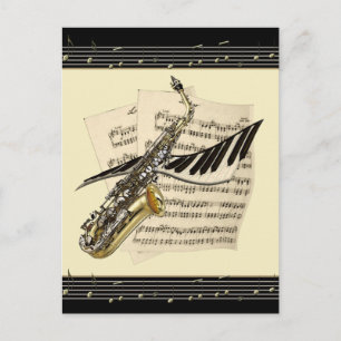 Saxophone & Piano Music Briefkaart