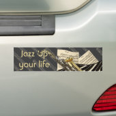 Saxophone & Piano Music Bumpersticker (Op auto)