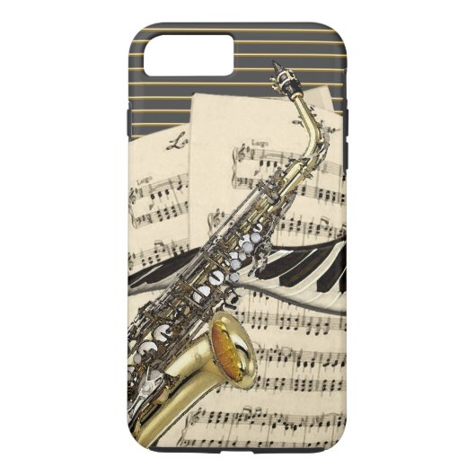 Saxophone & Piano Music Case-Mate iPhone Case (Achterkant)