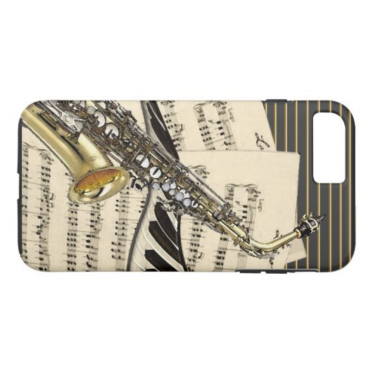 Saxophone & Piano Music Case-Mate iPhone Case (Achterkant (Horizontaal))
