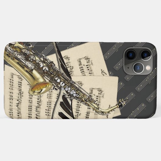 Saxophone & Piano Music Case-Mate iPhone Case (Achterkant (horizontaal))