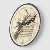 Saxophone & Piano Music Design Wall Clock Grote Klok (Hoek)