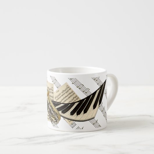 Saxophone & Piano Music Espresso Kop (Voorkant rechts)