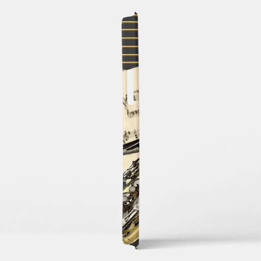Saxophone & Piano Music Illustration Case-Mate iPhone Case (Achterkant / Rechts)