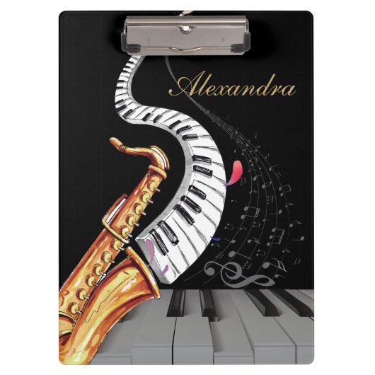 Saxophone Piano Music Luxury, gepersonaliseerd Klembord (Voorkant)